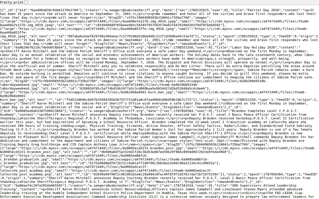 Sabine Parish Sheriff dated news digest used to explain that press releases are not active warrant lists