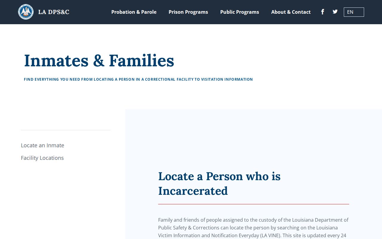 Louisiana custody-only inmate search compared with Sabine Parish warrant status